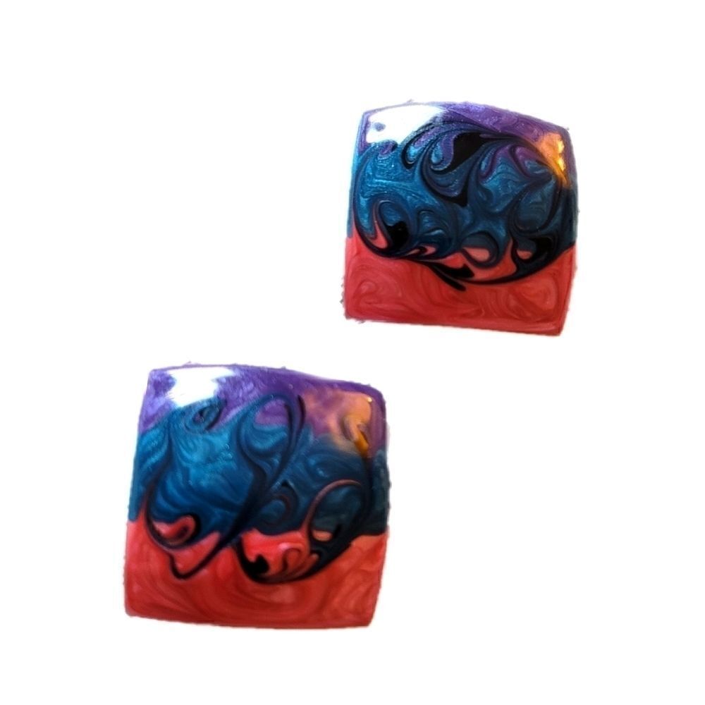 Vintage 80's watercolor paint swirl hot pink girls